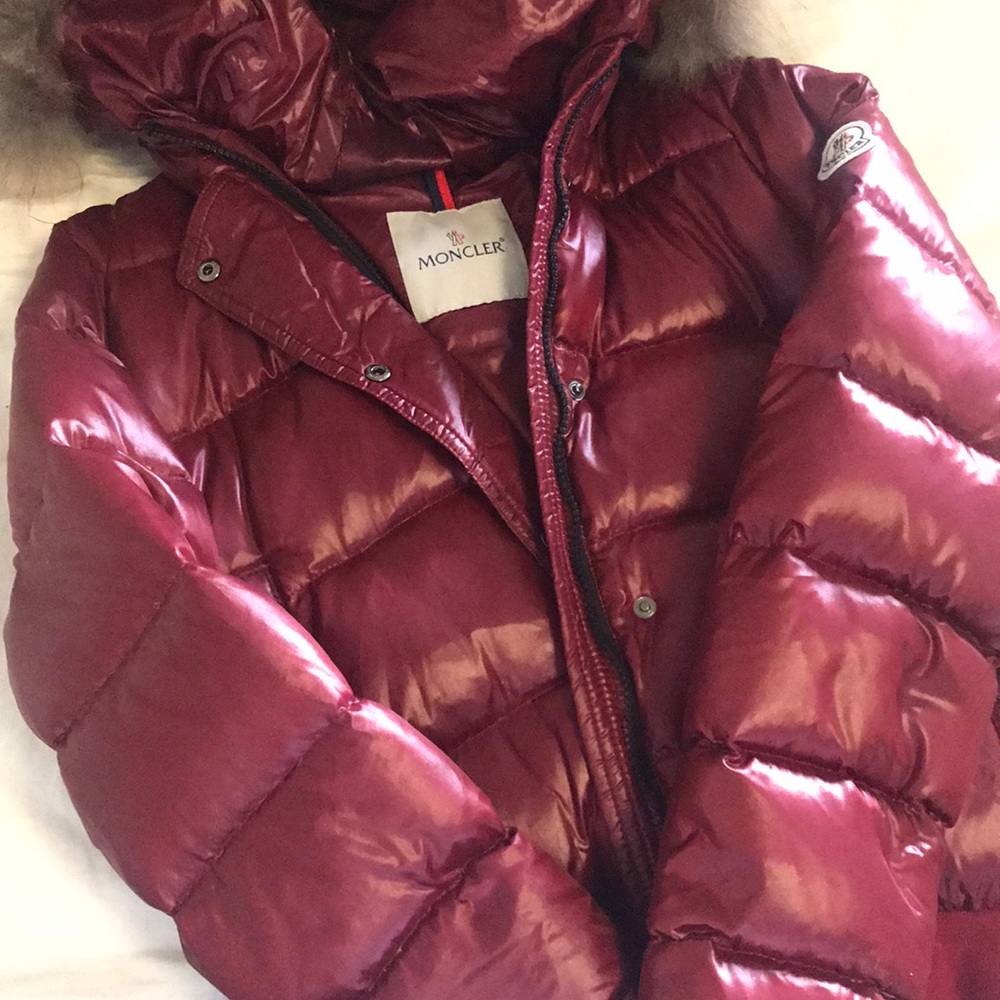 Moncler Burgundy down jacket